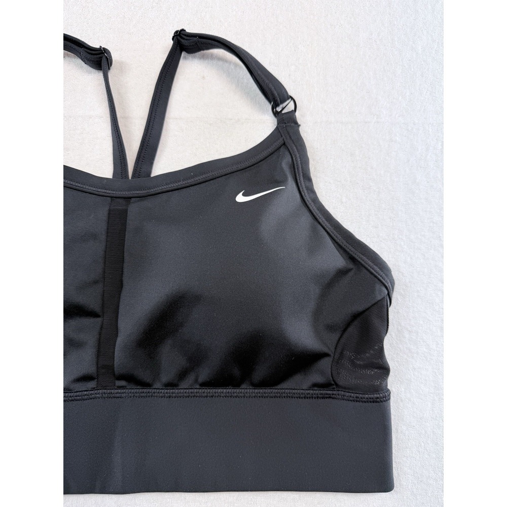 Nike Womens Size L Indy Racerback Light Support Sports Bra Solid Black - Picture 4 of 10